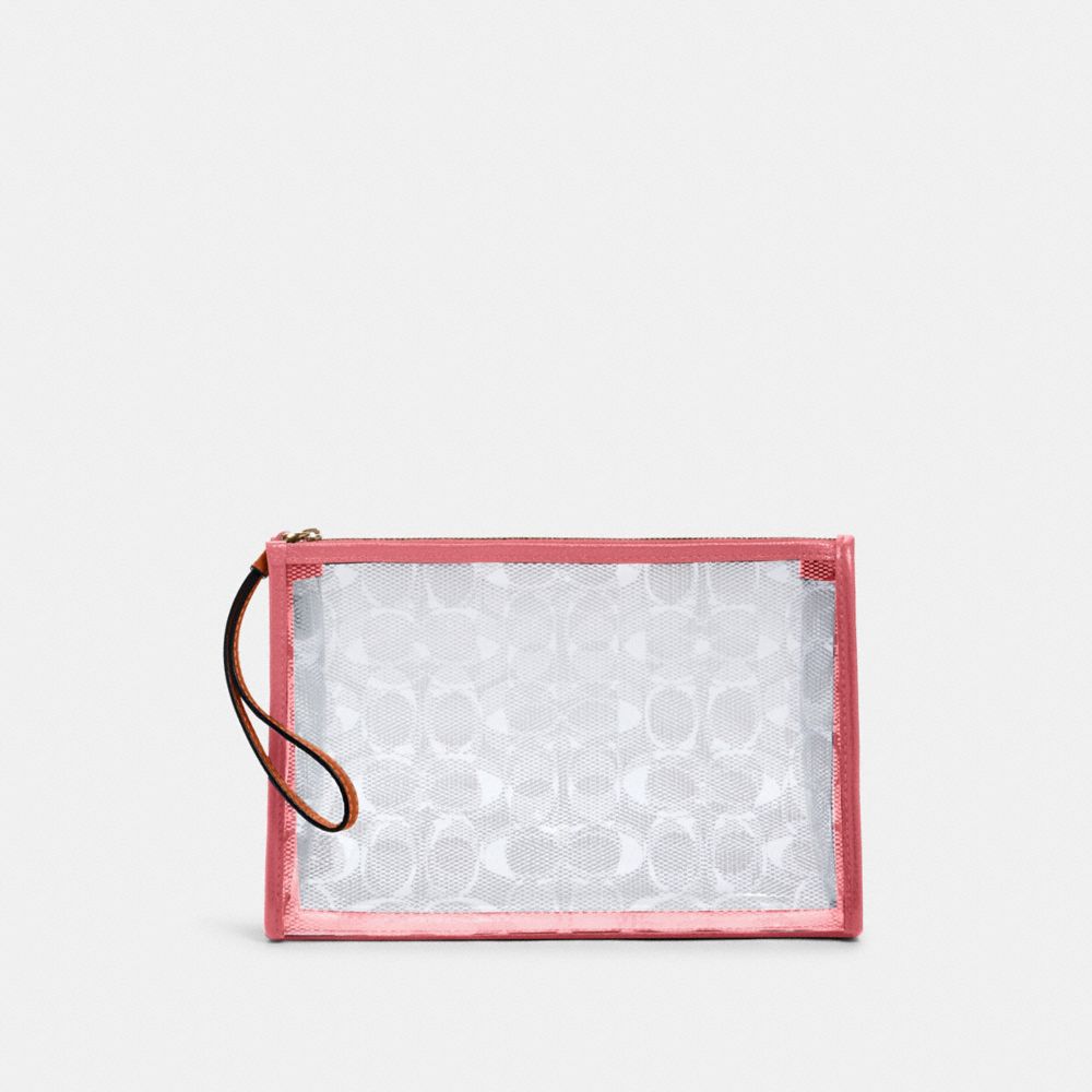 Beach Clutch In Signature Clear Canvas