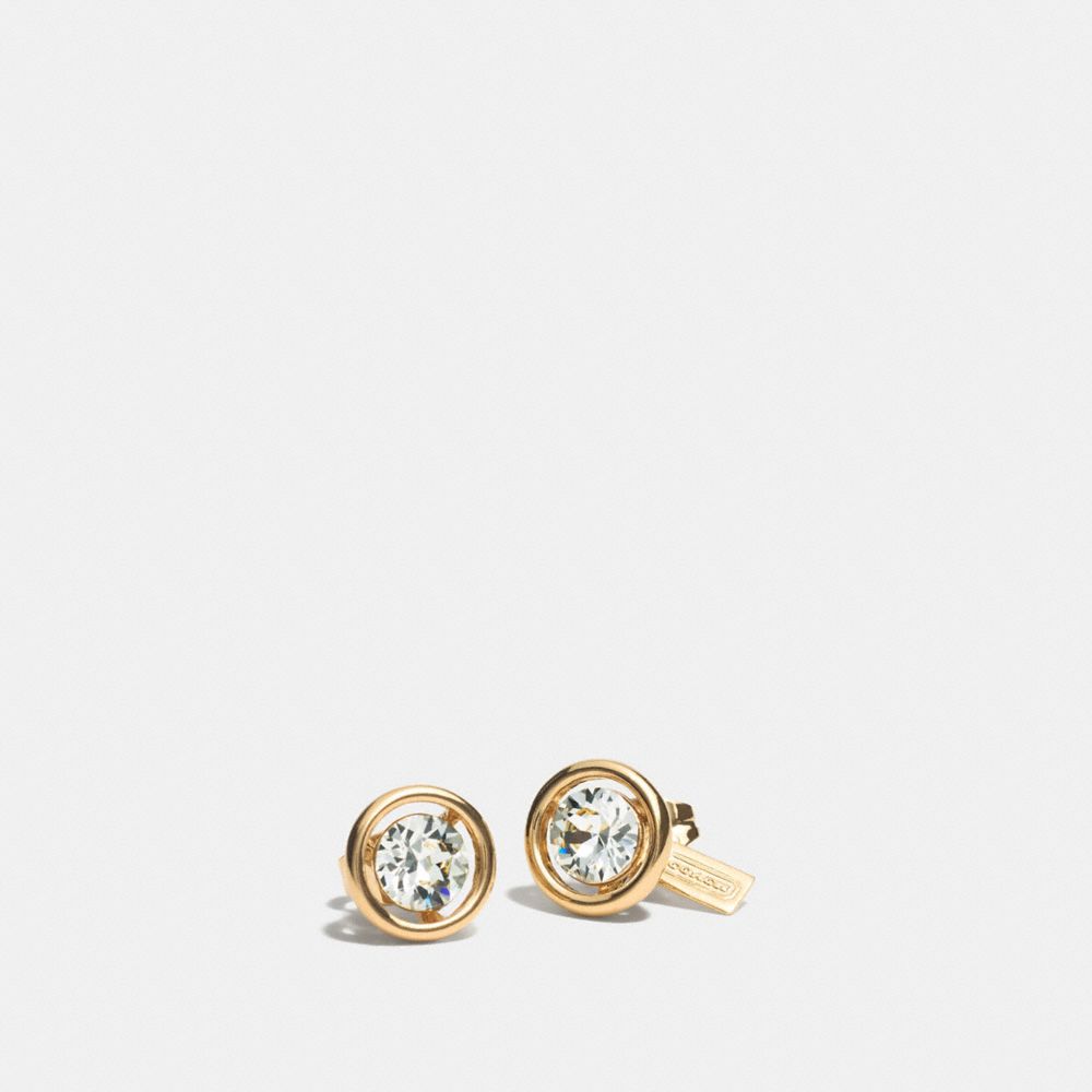 COACH®,Halo Stud Earrings,,Front View
