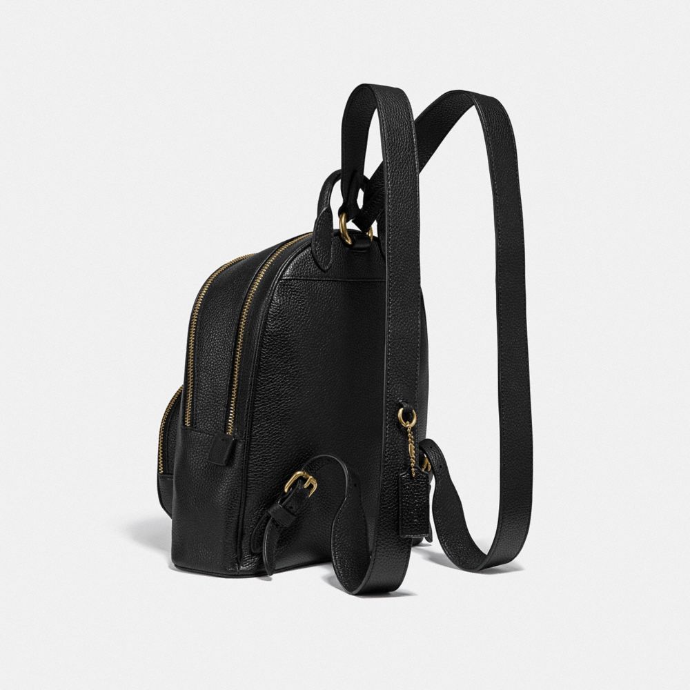 COACH®,CARRIE BACKPACK 23,Pebble Leather,Medium,Brass/Black,Angle View