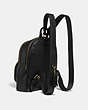 COACH®,CARRIE BACKPACK 23,Pebble Leather,Medium,Brass/Black,Angle View