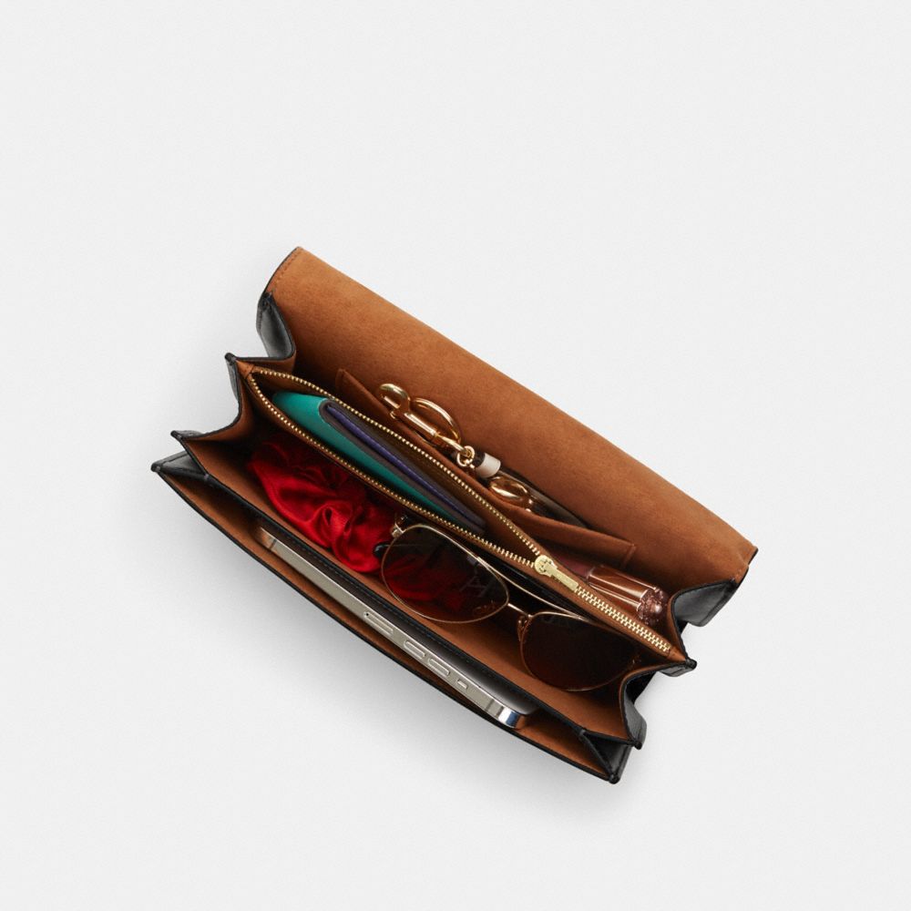 COACH®,Klare Envelope Crossbody Bag In Blocked Signature Canvas,,Inside View, Top View