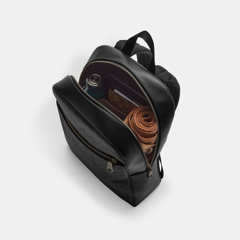 COACH®,Owen Backpack,Black,Inside View, Top View