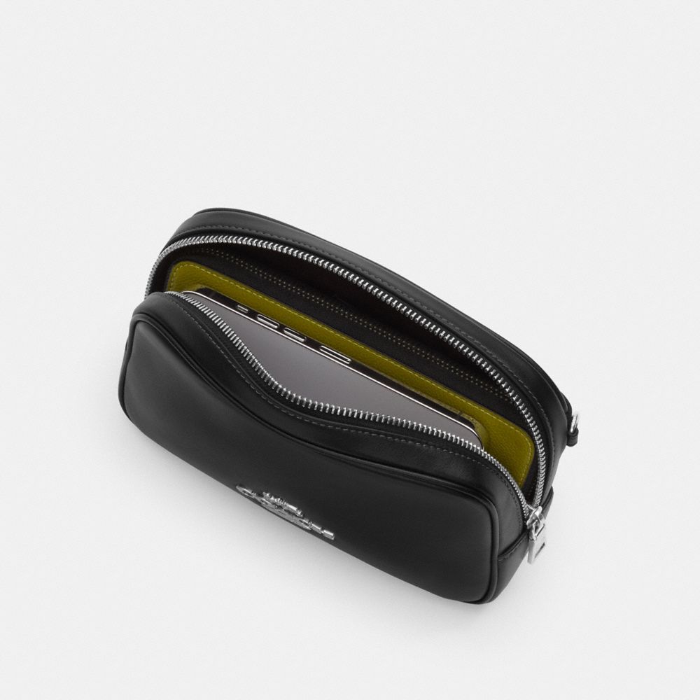 COACH®,Pace Belt Bag,Leather,Belt Bag,Logo,Chest Waist Strap,Casual,Black,Inside View, Top View