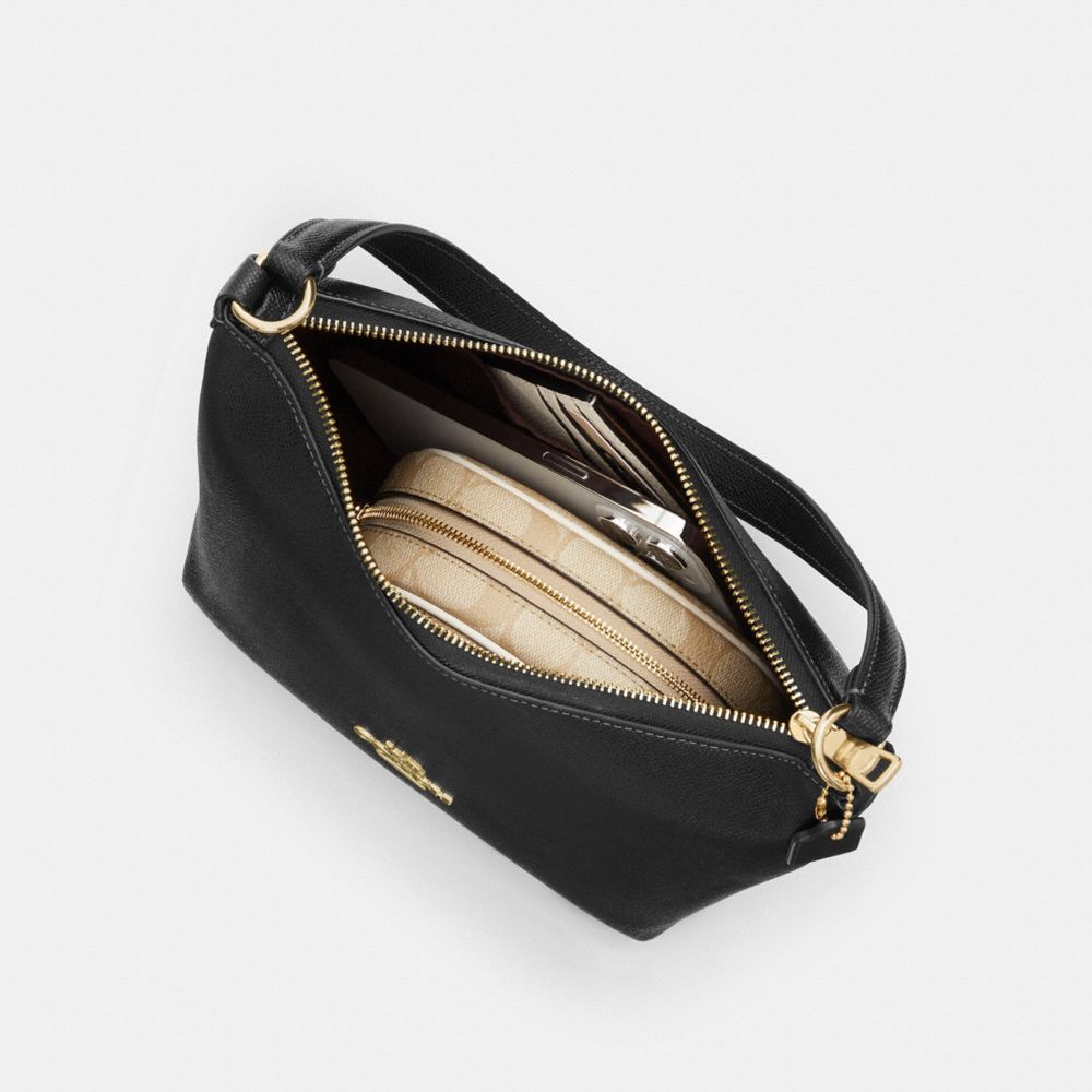 COACH®,Zip Top Shoulder Bag In Signature Canvas,,Inside View, Top View