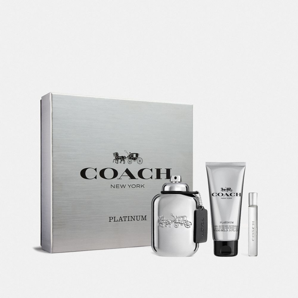 COACH®,Platinum Eau De Parfum 3 Piece Gift Set,,Front View