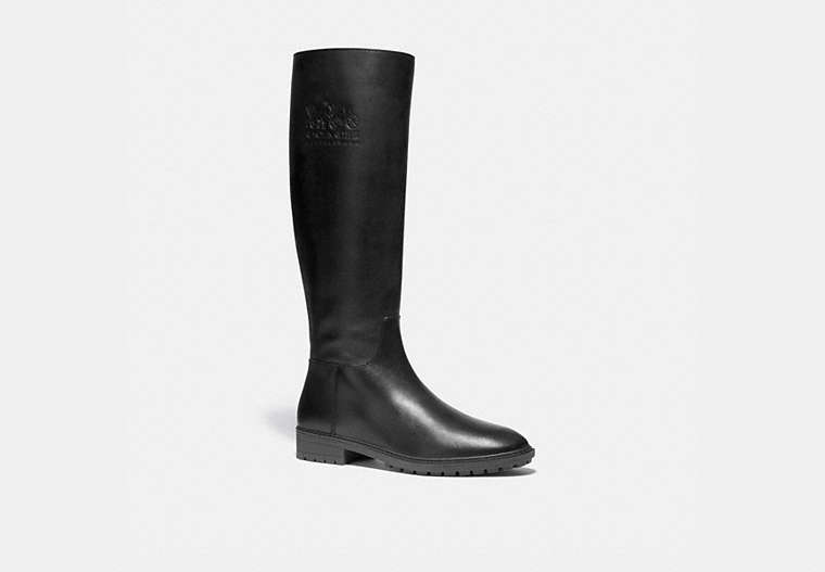 COACH®,FYNN BOOT IN ATHLETIC CALF,Leather,Black,Front View