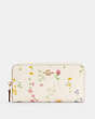 Accordion Zip Wallet With Spaced Wildflower Print