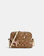 COACH®,MINI CAMERA BAG IN SIGNATURE CANVAS WITH EVERGREEN FLORAL PRINT,Gold/Khaki Multi,Front View