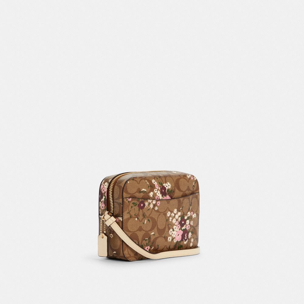 Coach Womens Mini Camera Bag In Signature Leather 2403 (im/chalk Multi  Floral)