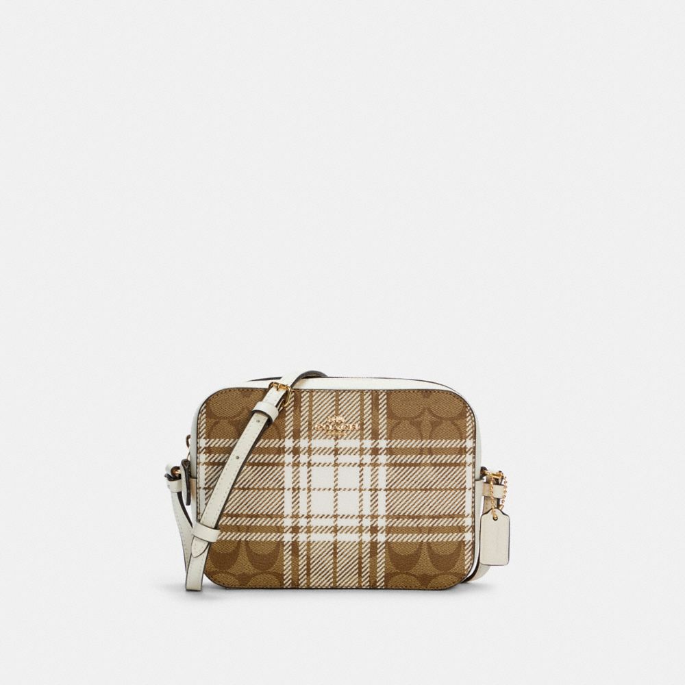 Coach mini camera bag with buffalo plaid discount print