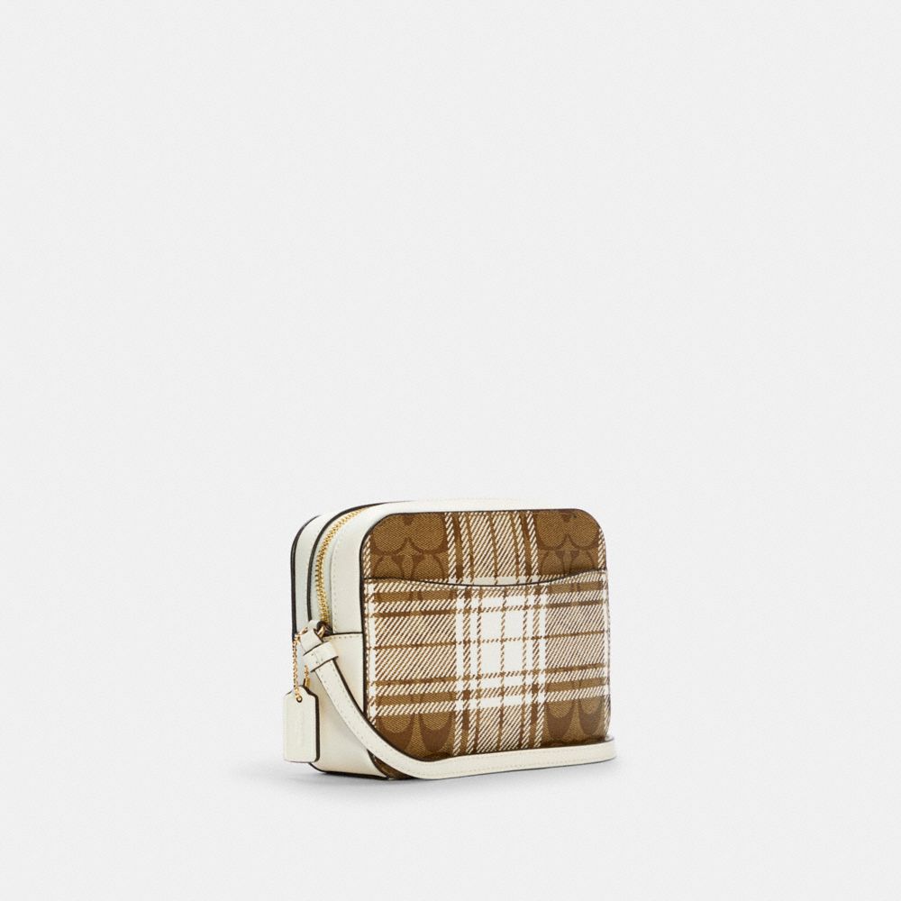 Mini Camera Bag In Signature Canvas With Hunting Fishing Plaid Print