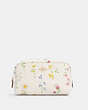 Small Boxy Cosmetic Case With Spaced Wildflower Print