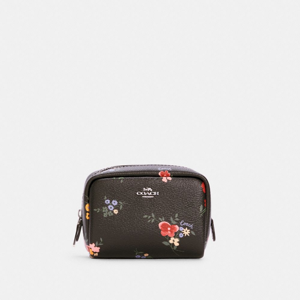 Mini Boxy Cosmetic Case With Wildflower Print