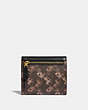 COACH®,SMALL WALLET WITH HORSE AND CARRIAGE PRINT,pvc,Brass/Black Brown,Back View