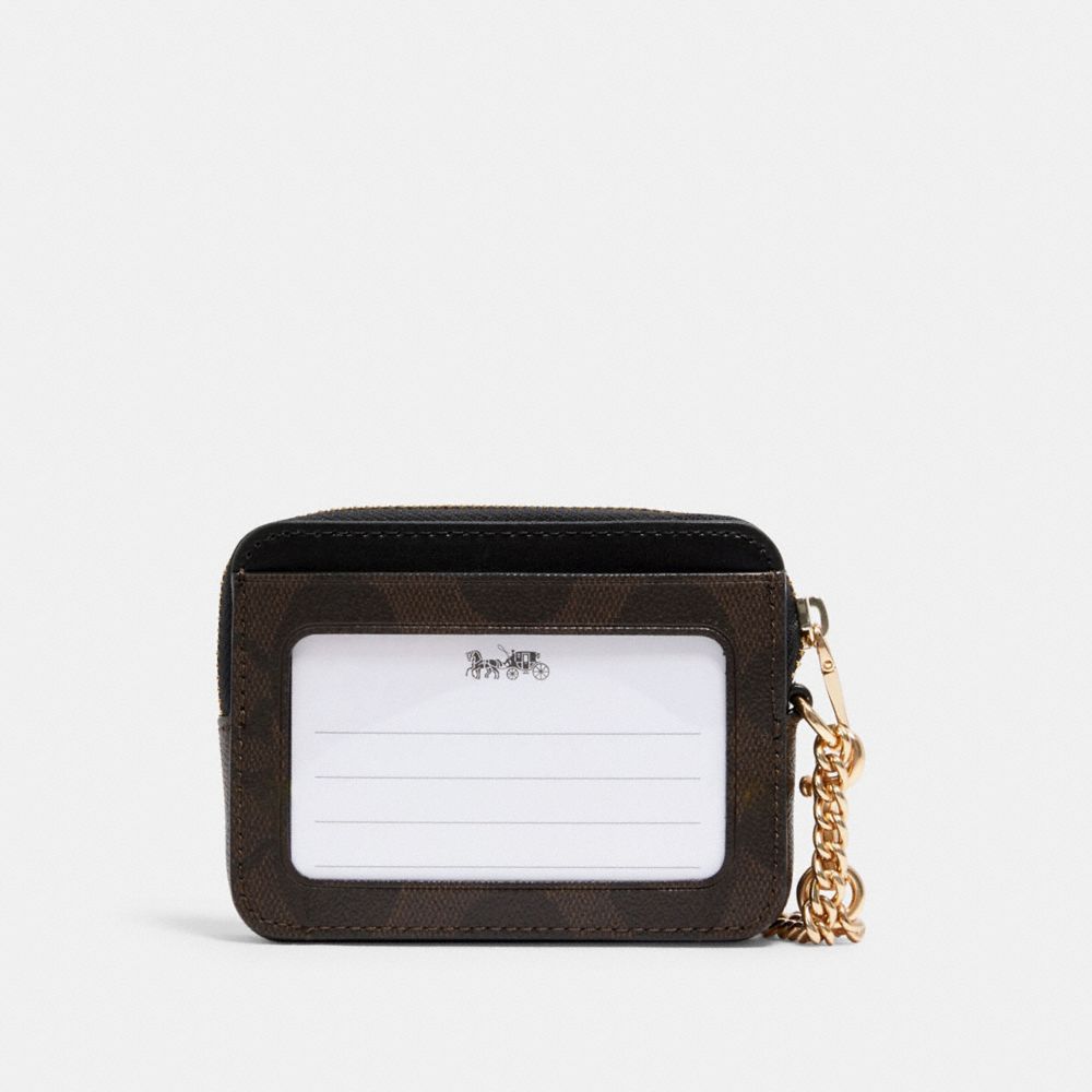 Coach Zip Card Case in Signature Canvas