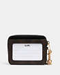 COACH®,ZIP CARD CASE IN SIGNATURE CANVAS,pvc,Gold/Brown Black,Back View