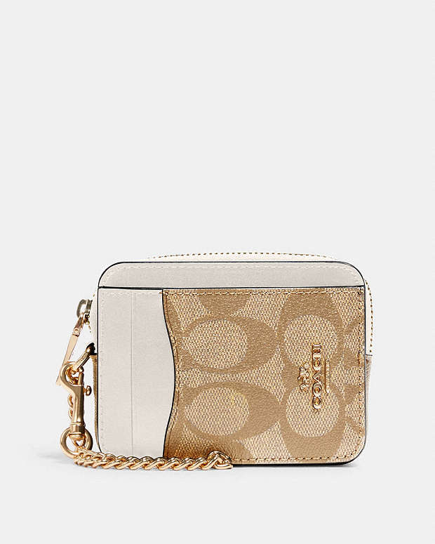COACH® Outlet | Zip Card Case In Signature Canvas