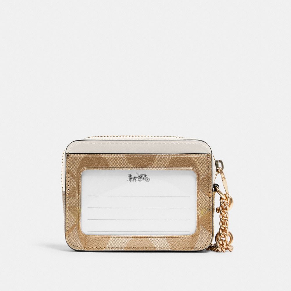 Coach Outlet Zip Card Case In Signature Canvas