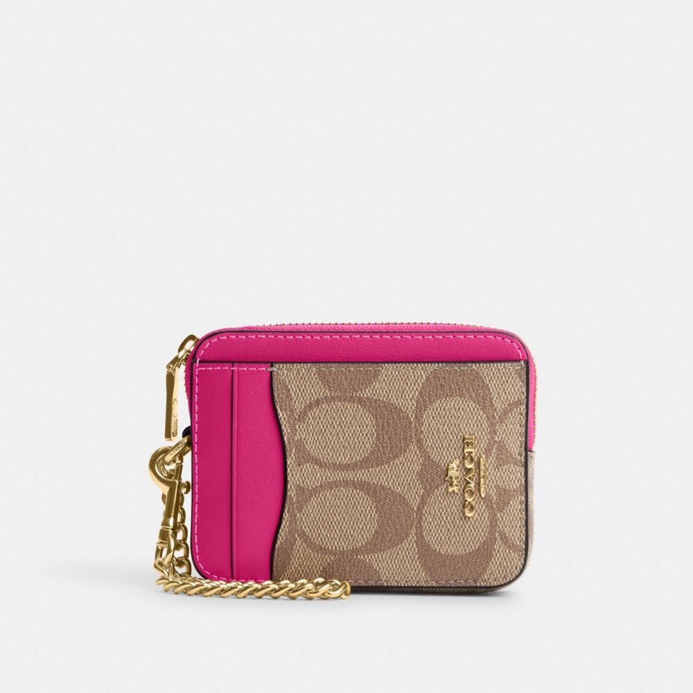 ⭐️NWT⭐️Coach pink zip card case
