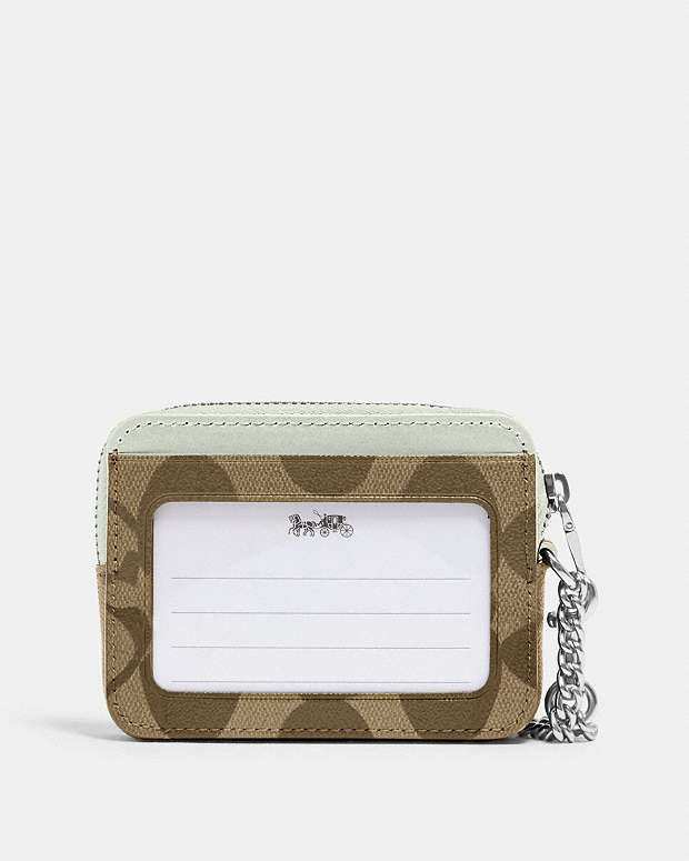 COACH® Outlet | Zip Card Case In Signature Canvas