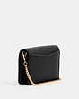 COACH®,MINI WALLET ON A CHAIN,Leather,Mini,Gold/Black,Angle View