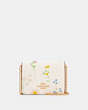 COACH®,MINI WALLET WITH SPACED WILDFLOWER PRINT,Gold/Chalk Multi,Front View