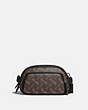 COACH®,HITCH BELT BAG WITH HORSE AND CARRIAGE PRINT,Coated Canvas,Small,Black Copper/Truffle,Front View