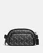 COACH®,HITCH BELT BAG WITH HORSE AND CARRIAGE PRINT,Coated Canvas,Small,Black Copper/Charcoal,Front View