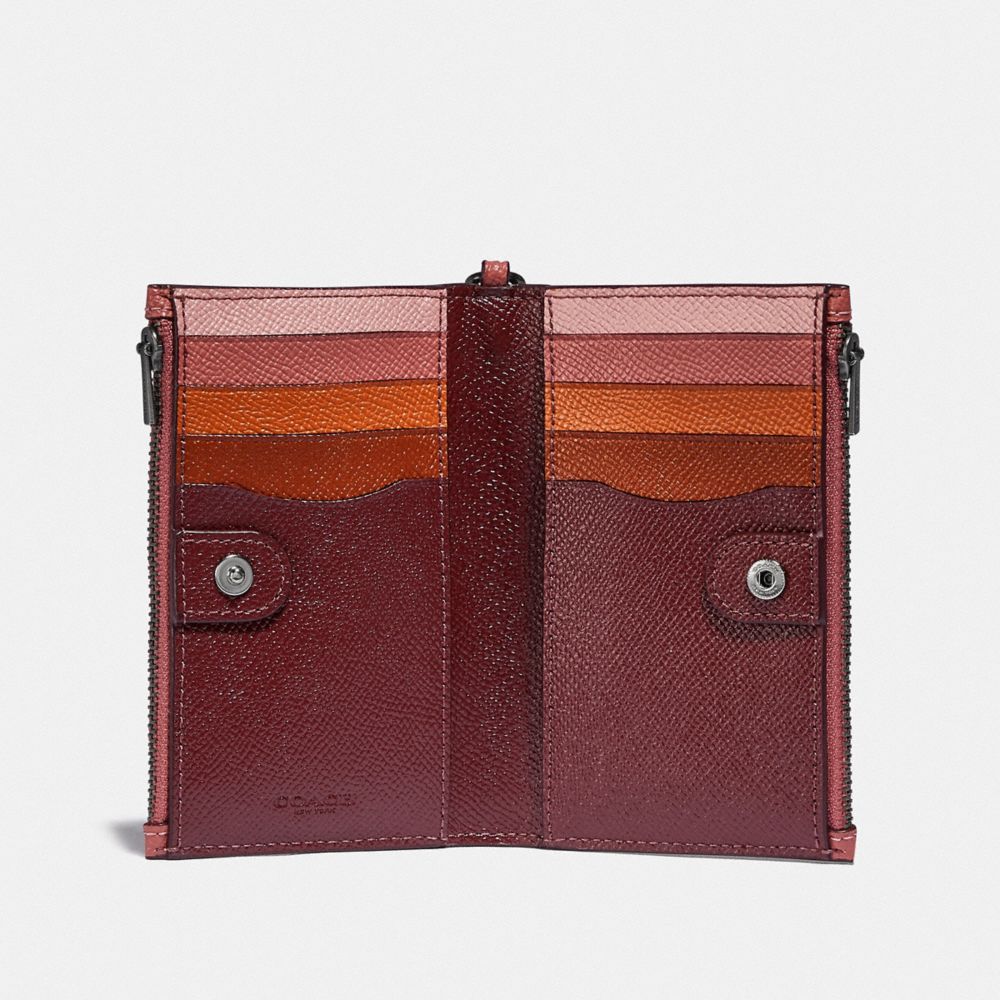 COACH®,Zip Chain Card Case In Colorblock,,Inside View,Top View