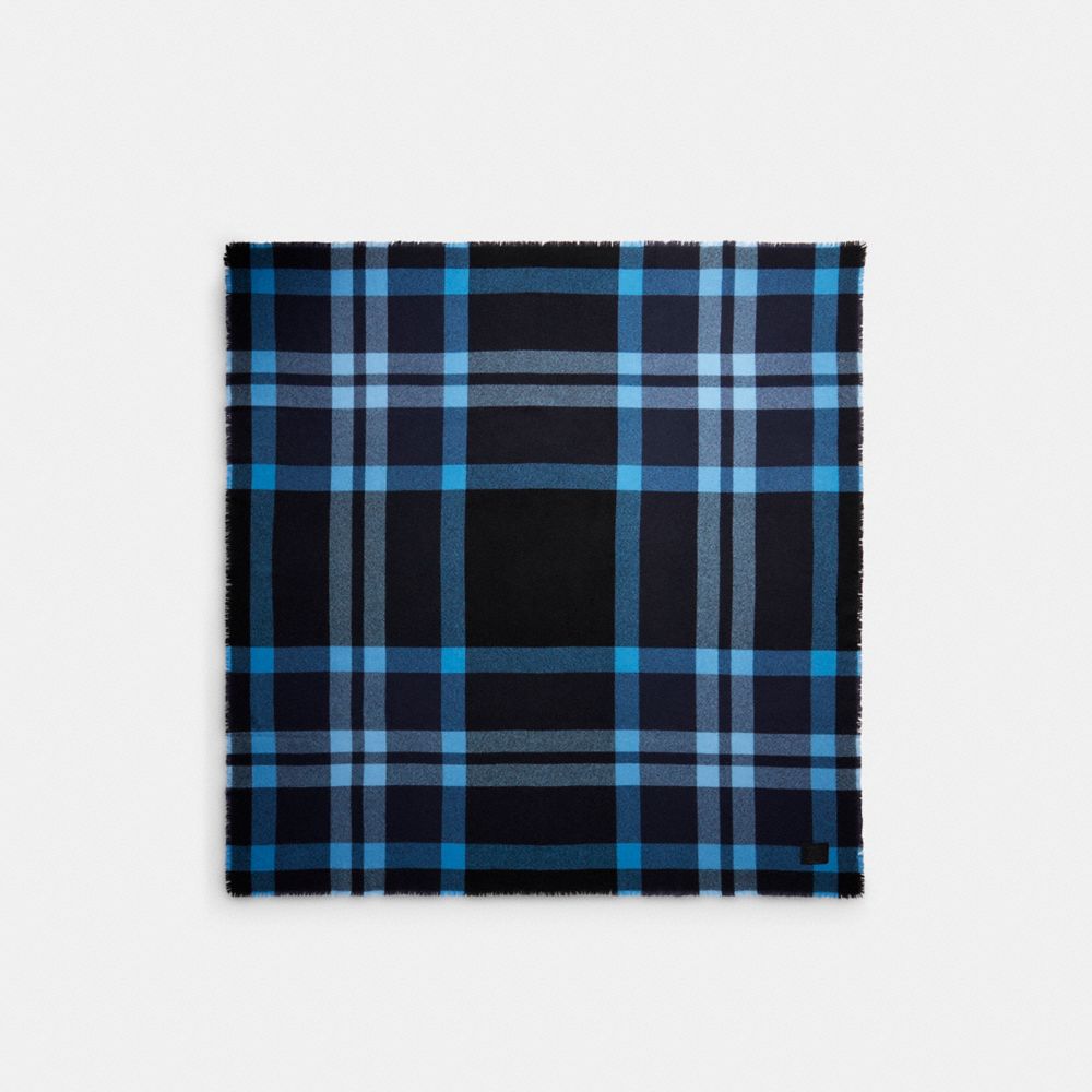 COACH®,Plaid Print Cashmere Oversized Blanket Scarf,,Front View