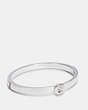 COACH®,OPEN CIRCLE HINGED BANGLE,Metal,Silver,Front View