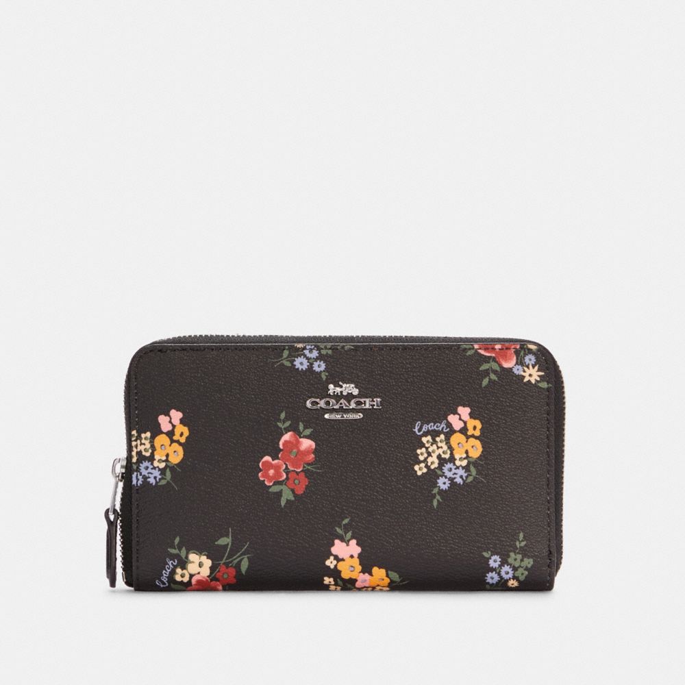 Medium Id Zip Wallet With Wildflower Print