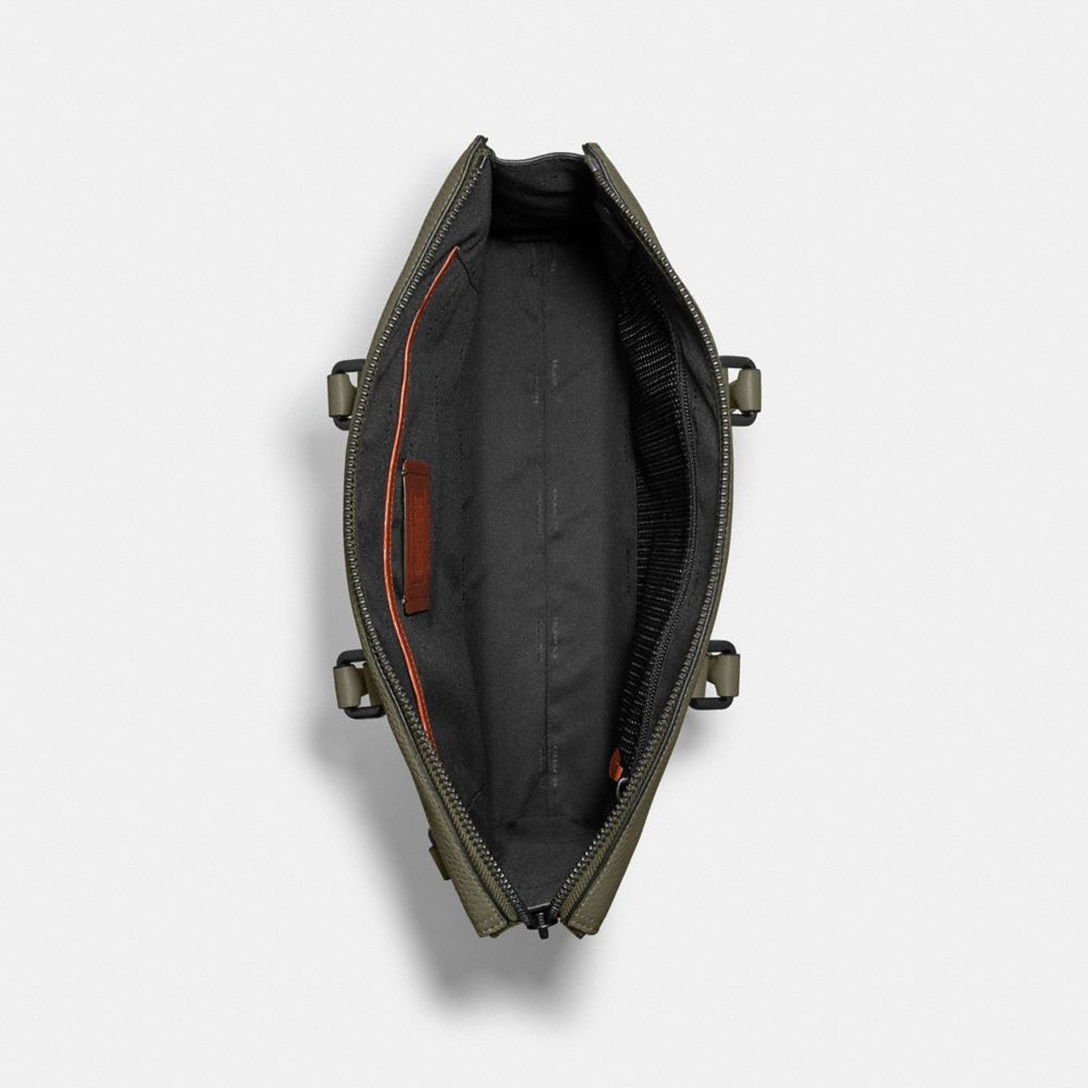 COACH®,PORTE-DOCUMENTS GOTHAM,Cuir maroquiné,Vert armée,Inside View,Top View