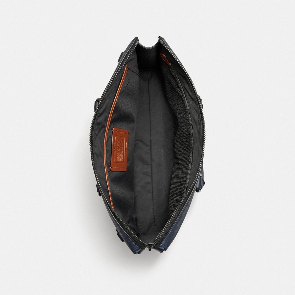 COACH®,Gotham Folio Bag,Leather,Briefcase,Logo,Embossed,Work,,Inside View,Top View