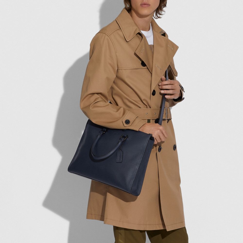 COACH®,Gotham Folio Bag,Leather,Briefcase,Logo,Embossed,Work,,Detail View