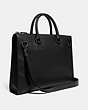 COACH®,GOTHAM FOLIO BAG,Pebbled Leather,Medium,Black Copper/Black,Angle View