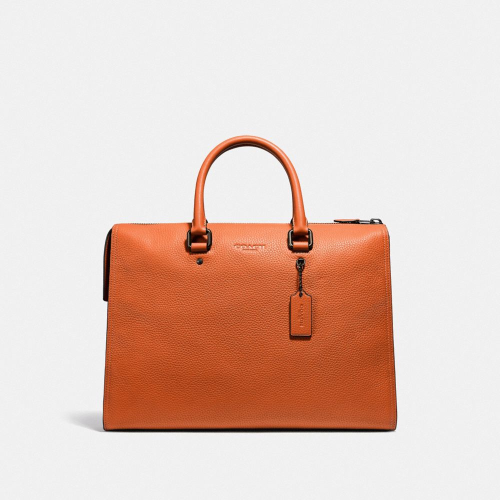 COACH®,Gotham Folio Bag,Leather,Briefcase,Logo,Embossed,Work,,Front View