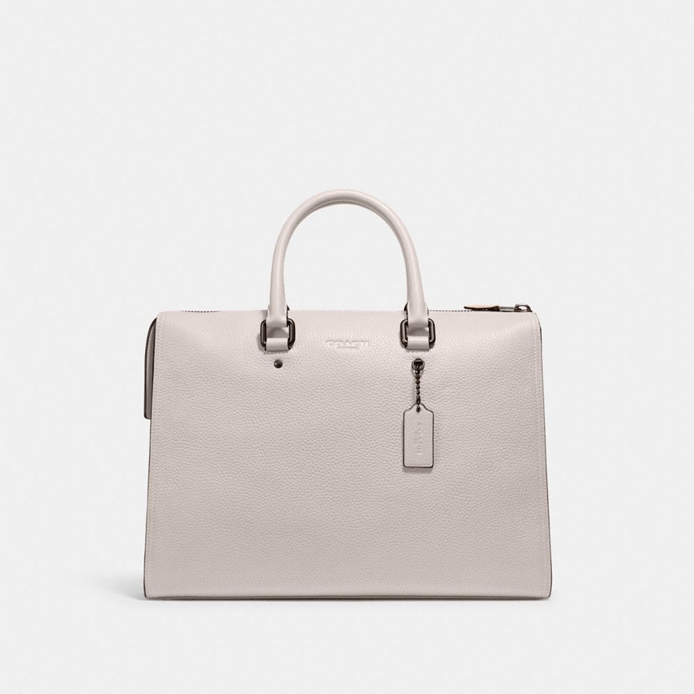 COACH®,Gotham Folio Bag,Leather,Briefcase,Embossed,Logo,Work,,Front View