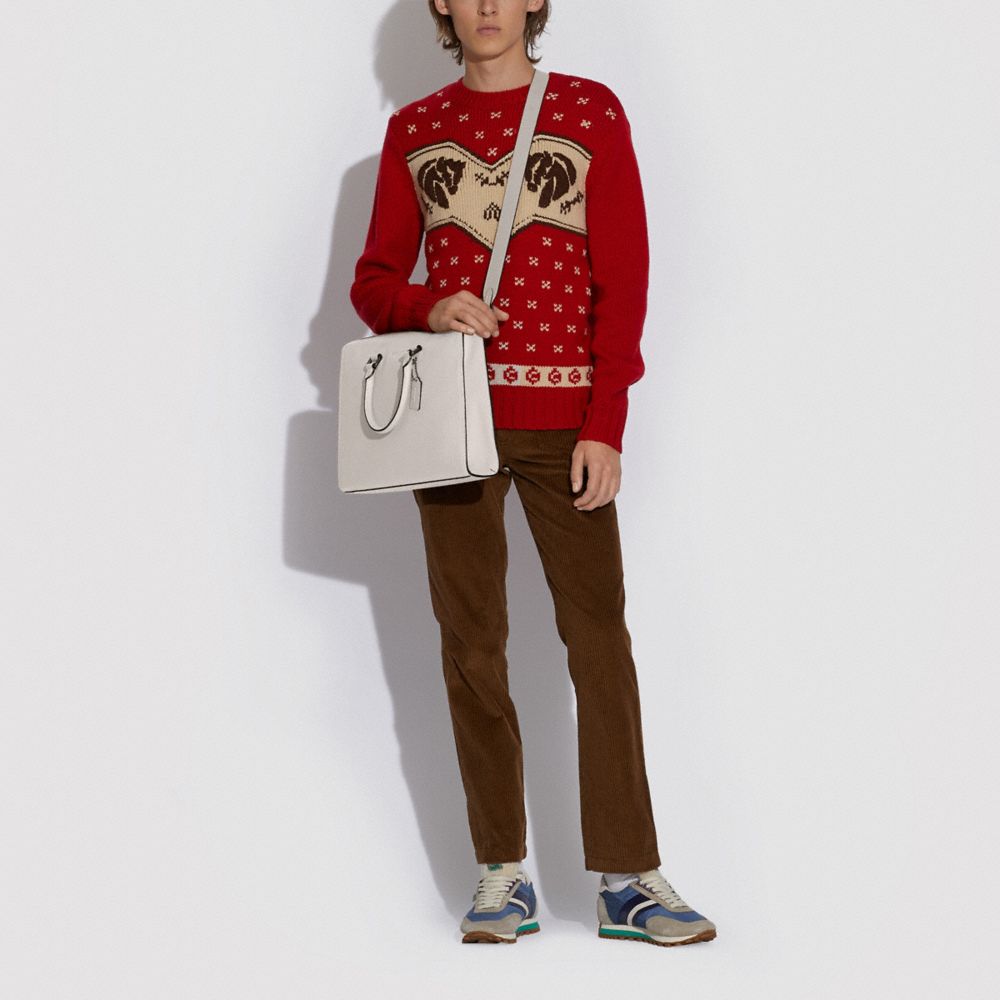 COACH®,Gotham Folio Bag,Leather,Briefcase,Embossed,Logo,Work,,Detail View