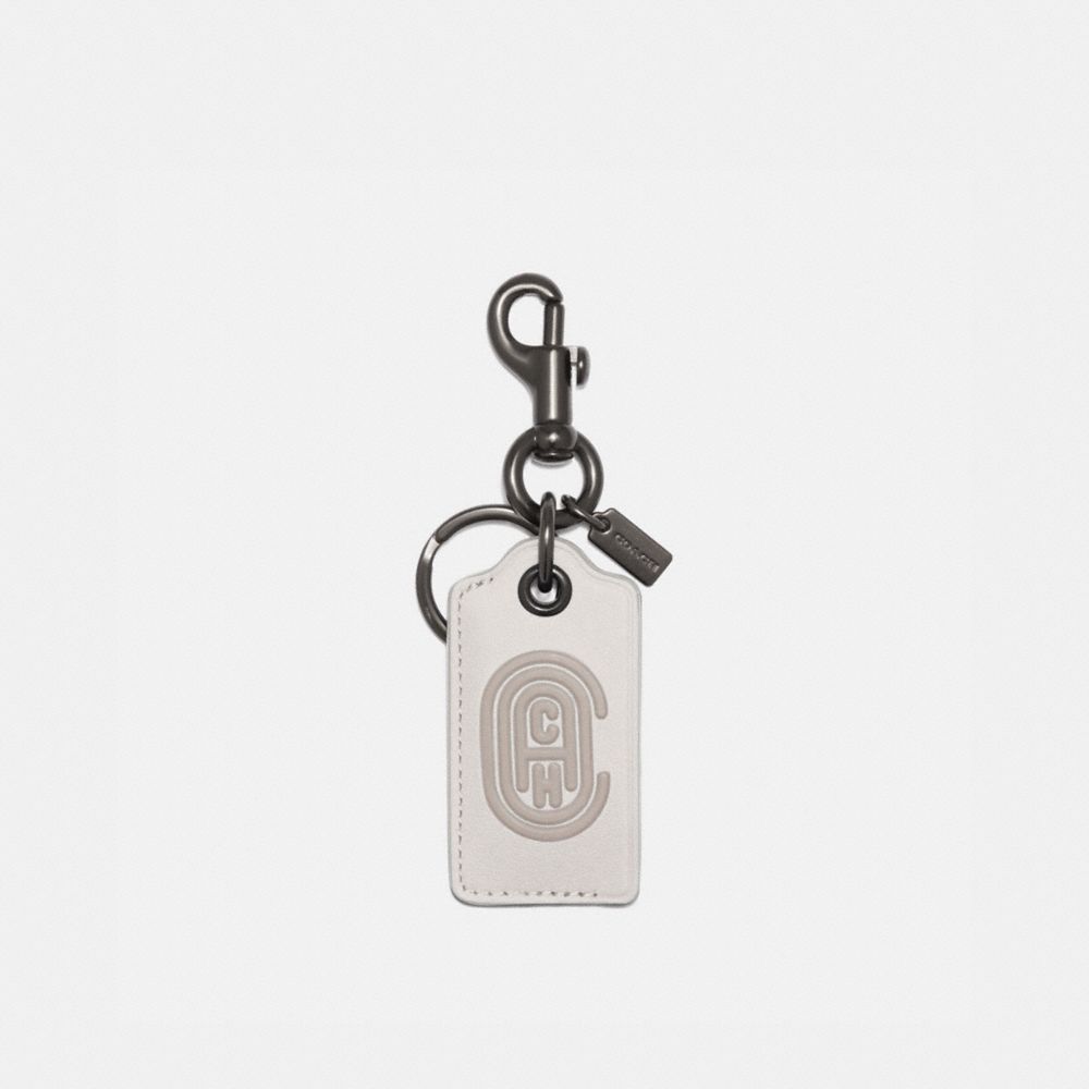 COACH®,Bottle Opener Key Fob With Coach Patch,,Front View