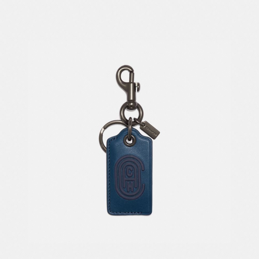 COACH®,Bottle Opener Key Fob With Coach Patch,,Front View