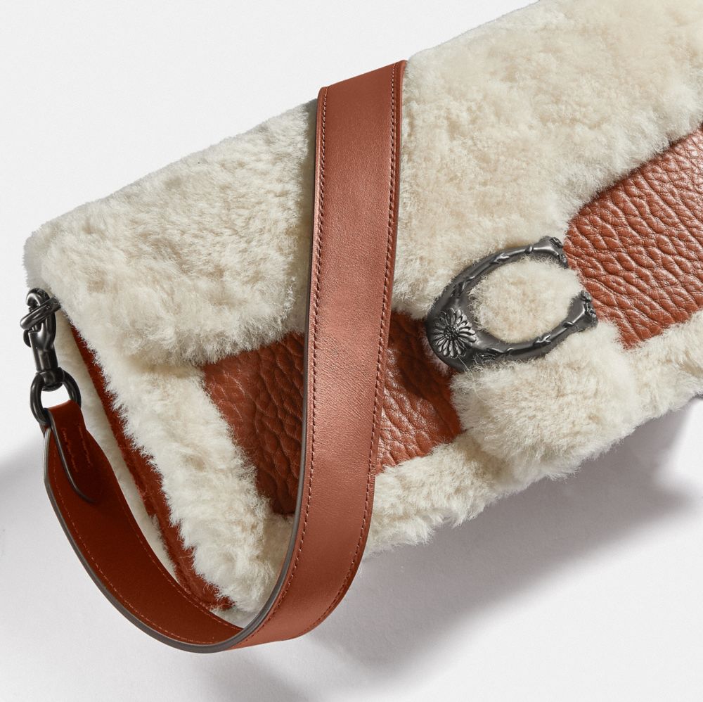 Coach Pillow Tabby 26 Shoulder Bag Shearling Green in Shearling/Smooth  Leather with Pewter-tone - US