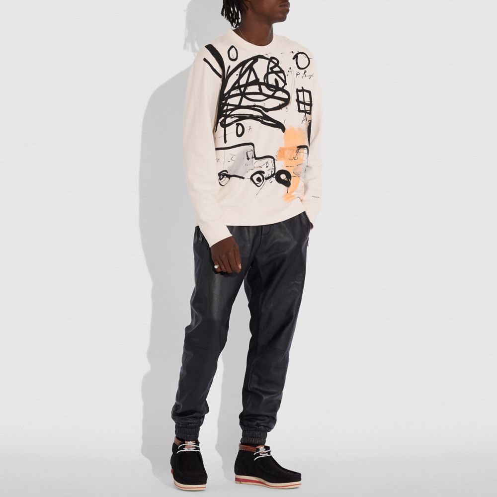 COACH®,SWEAT COACH X JEAN-MICHEL BASQUIAT,coton,Crème Multi,Scale View