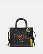 COACH®,COACH X JEAN-MICHEL BASQUIAT ROGUE BAG 25,Leather,Medium,Brass/Black,Front View