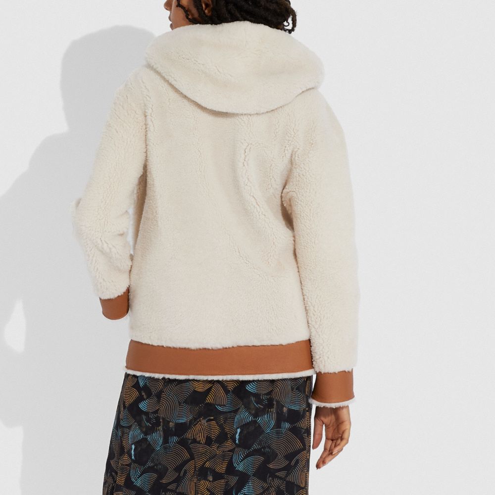 COACH®,Reversible Shearling Hoodie,,Scale View
