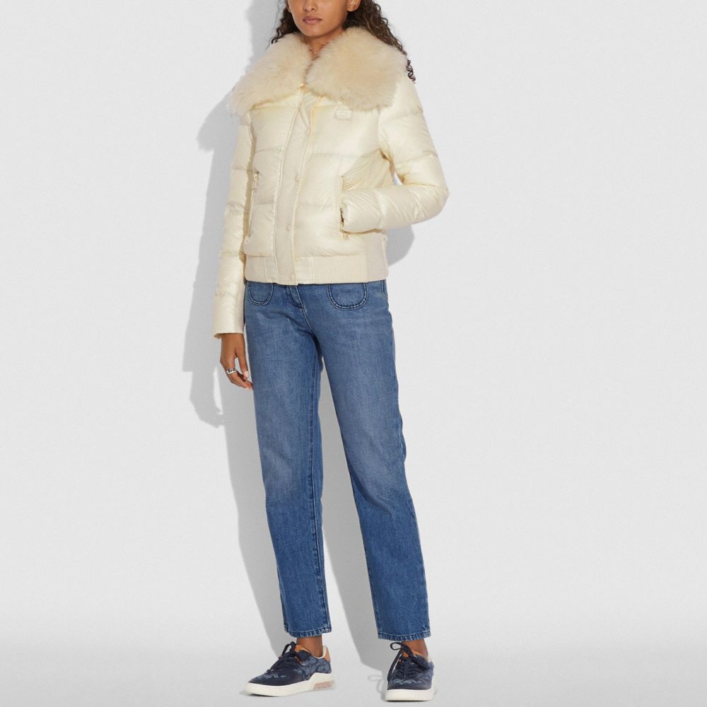 COACH®,Puffer Jacket With Shearling,,Scale View