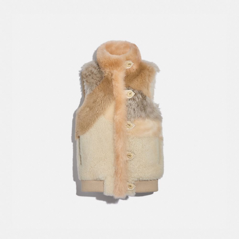 Pieced Shearling Vest