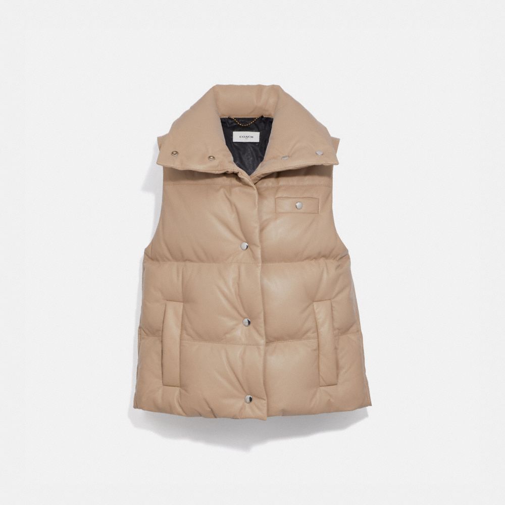 Leather Puffer Vest