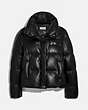 COACH®,LEATHER PUFFER BLOUSON,Leather,Black,Front View