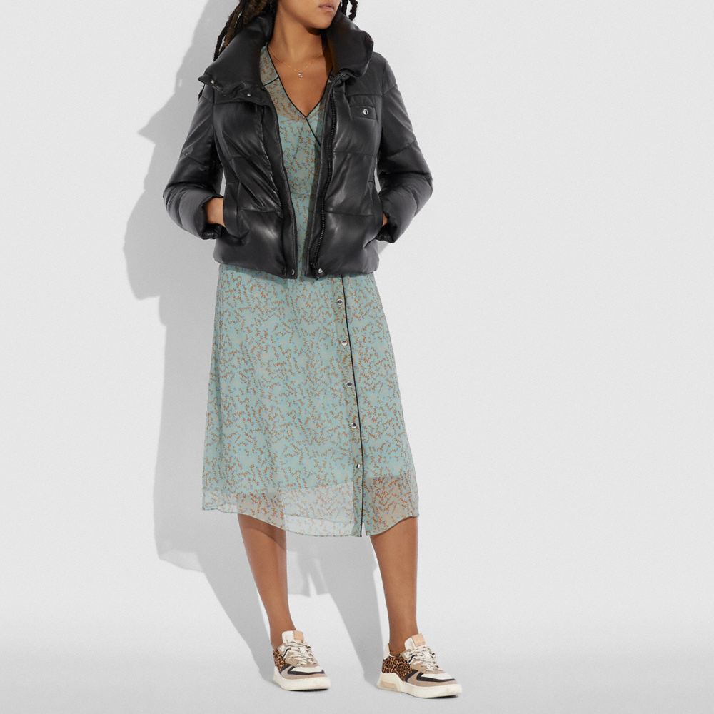 COACH®,Leather Puffer Blouson,,Scale View